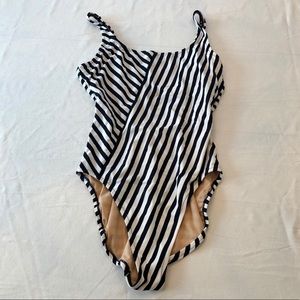 J.Crew Scoopback Asymmetrical Stripe One-Piece